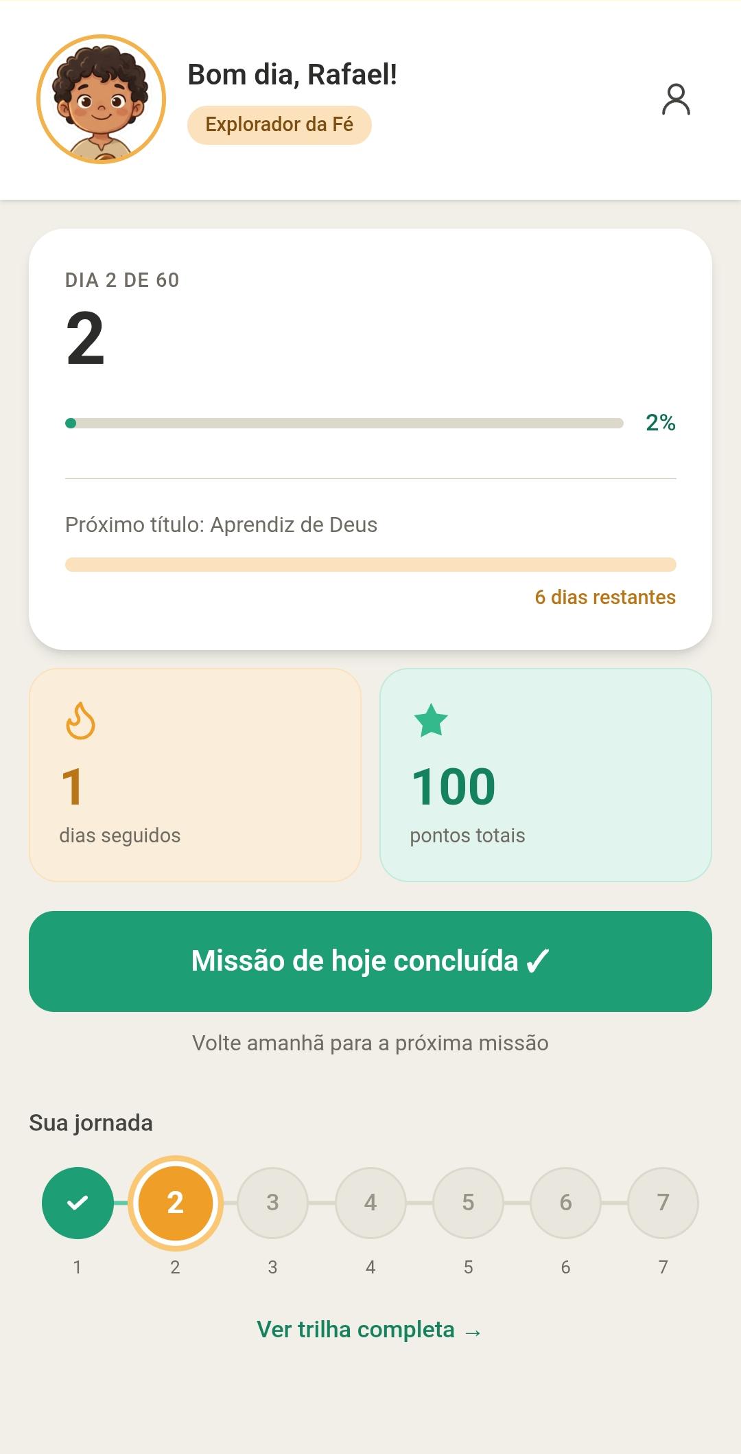 App Jornada com Deus em uso